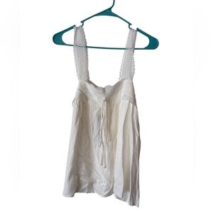 Allegra K White Lace Trim Top